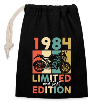 1984 - Limited and fast edition - 1984 Birthday - Closable cotton gift bag (14x20cm) - black - Front