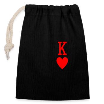 King of Hearts Small Left Side - Closable cotton gift bag (14x20cm) - black - Front