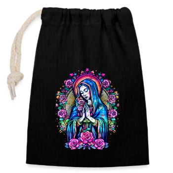 Praying Saint Mary Roses Religion Christianity - Closable cotton gift bag (14x20cm) - black - Front