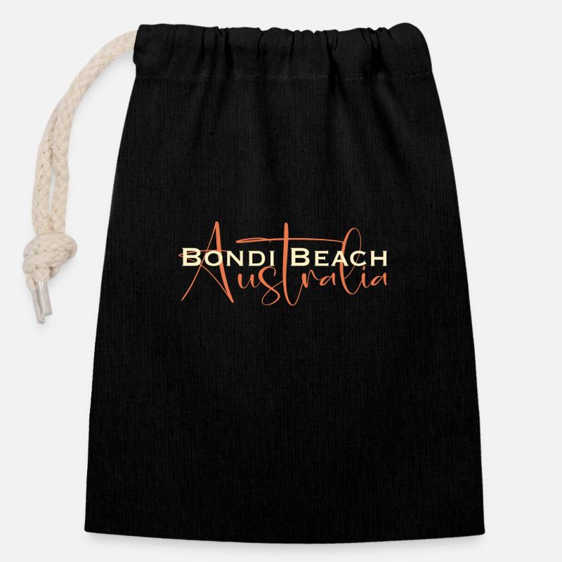 Bondi Beach Australia - Verschließbarer Geschenkbeutel aus Baumwolle (14x20cm) - Schwarz