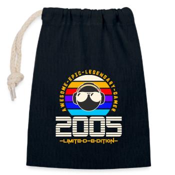 2005 - Closable cotton gift bag (14x20cm) - navy - Front