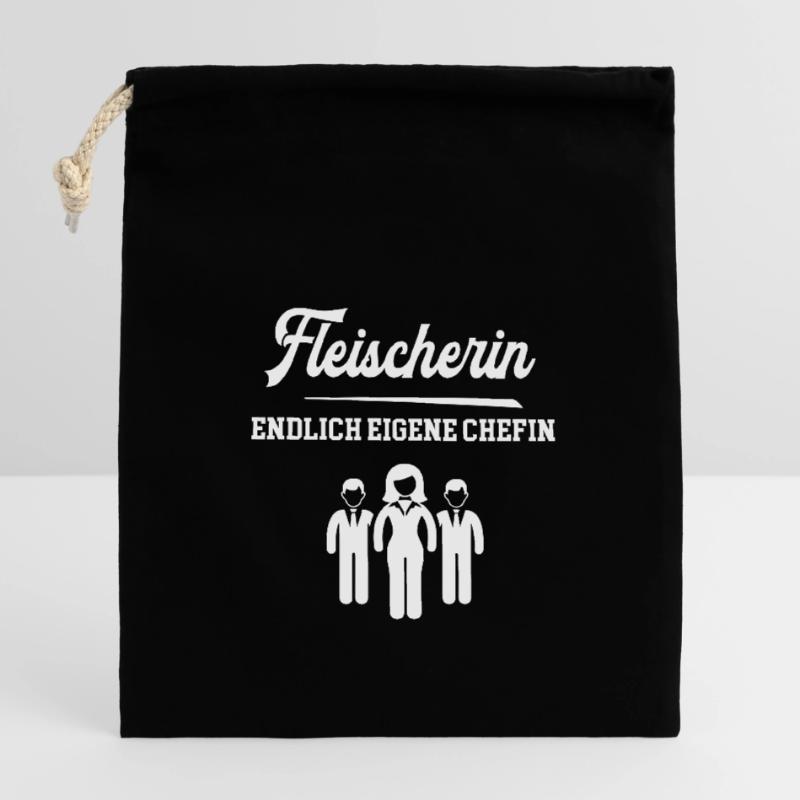 Fleischerin Endlich Eigene Chefin Fleischerei Frau Verschließbarer Geschenkbeutel aus Baumwolle (14x20cm)