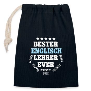 Bester Englischlehrer English Englisch Lehrer - Verschließbarer Geschenkbeutel aus Baumwolle (14x20cm) - Navy - Vorne