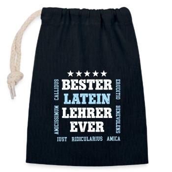 Lateinlehrer Latinist Bester Latein Lehrer - Verschließbarer Geschenkbeutel aus Baumwolle (14x20cm) - Navy - Vorne