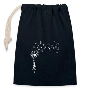 Vergebenes Löwenzahn-Design - Verschließbarer Geschenkbeutel aus Baumwolle (14x20cm) - Navy - Vorne