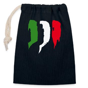 Italien Flagge - Pinsel Striche - Verschließbarer Geschenkbeutel aus Baumwolle (14x20cm) - Navy - Vorne