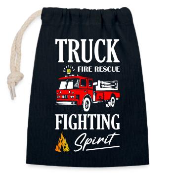 combatif de sauvetage en cas d’incendie - Sac cadeau en coton avec cordon (14 x 20 cm) - bleu marine - Devant