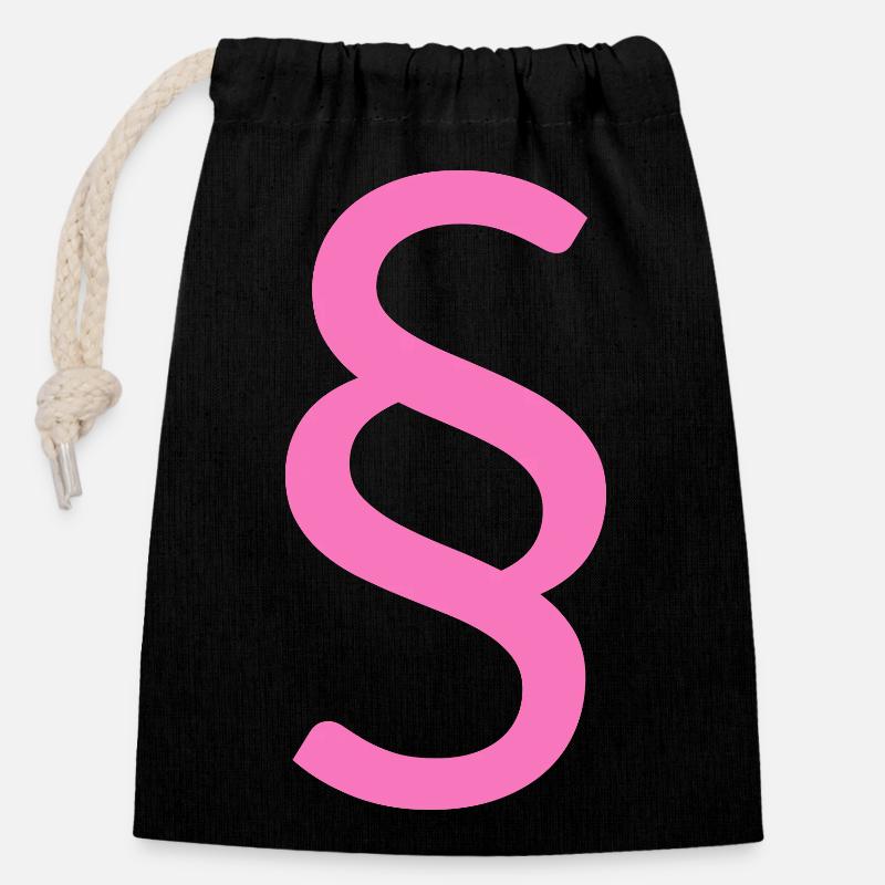 pink paragraph for lawyer - Closable cotton gift bag (14x20cm) - black