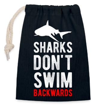 Shark Shark Fish Water - Closable cotton gift bag (14x20cm) - navy - Front