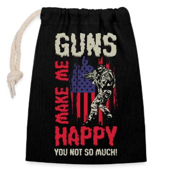 Weapon Rifle Hunting - Closable cotton gift bag (14x20cm) - black - Front