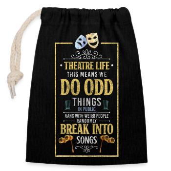 Schauspieler Regie Kunst Broadway - Verschließbarer Geschenkbeutel aus Baumwolle (14x20cm) - Schwarz - Vorne