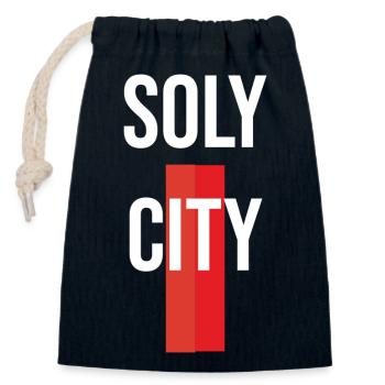 Ville de Soleure - Sac cadeau en coton avec cordon (14 x 20 cm) - bleu marine - Devant