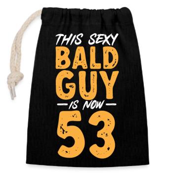 Bald Head Baldness Beard Bald Head - Closable cotton gift bag (14x20cm) - black - Front