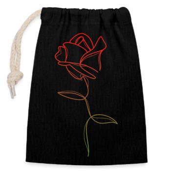 ROSE einfarbige Linie - Verschließbarer Geschenkbeutel aus Baumwolle (14x20cm) - Schwarz - Vorne