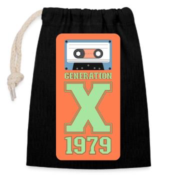 1979 Generation X Reggae - Closable cotton gift bag (14x20cm) - black - Front