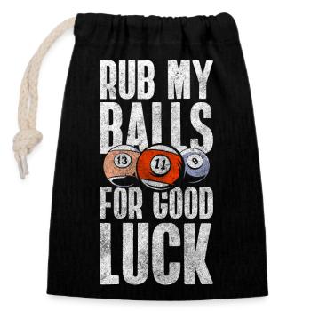 Queue de billard - Sac cadeau en coton avec cordon (14 x 20 cm) - noir - Devant