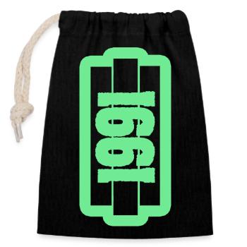 1991 - Closable cotton gift bag (14x20cm) - black - Front