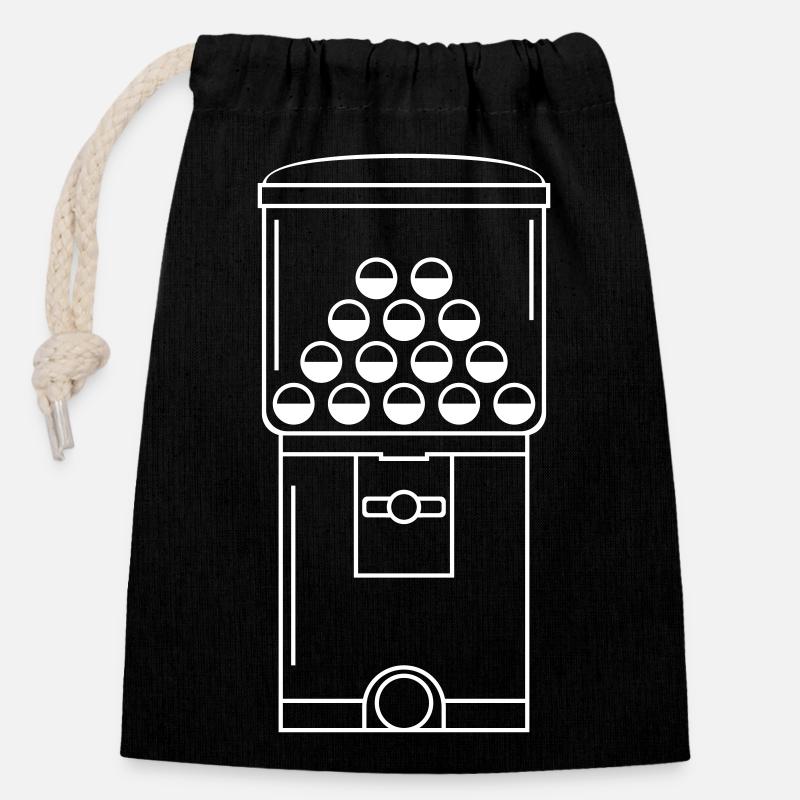 Distributeur automatique de capsules - Sac cadeau en coton avec cordon (14 x 20 cm) - noir