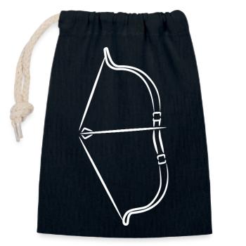 Bow and arrow - Closable cotton gift bag (14x20cm) - navy - Front