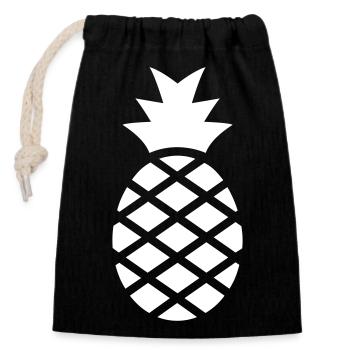 Sweet pineapple - a tropical gift - Closable cotton gift bag (14x20cm) - black - Front