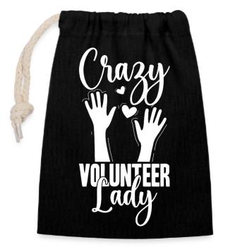 Citation d’une travailleuse sociale : Folle Sociale - Sac cadeau en coton avec cordon (14 x 20 cm) - noir - Devant