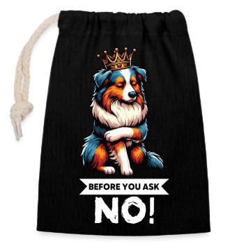 Before You Ask Australian Shepherd Aussie Aussies - Closable cotton gift bag (14x20cm) - black - Front