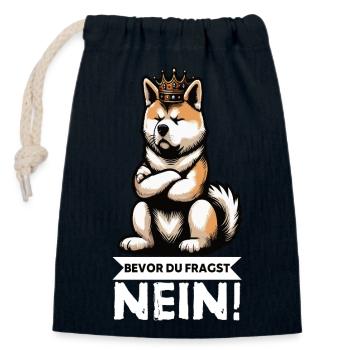 Before you ask No Akita AkitaOwner Akitas - Closable cotton gift bag (14x20cm) - navy - Front