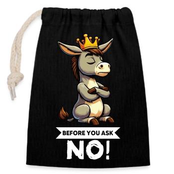 Before You Ask Donkey Donkey Donkey Holder Muli Mulis - Closable cotton gift bag (14x20cm) - black - Front