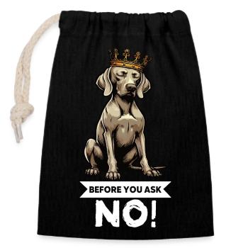 Avant de demander aux Weimaraners Amoureux des Weimaraners - Sac cadeau en coton avec cordon (14 x 20 cm) - noir - Devant