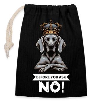 Avant de demander aux Weimaraners Amoureux des Weimaraners - Sac cadeau en coton avec cordon (14 x 20 cm) - noir - Devant