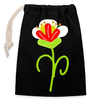 Jardin de fleurs Jardinier amateur d’été - Sac cadeau en coton avec cordon (14 x 20 cm) - noir - Devant