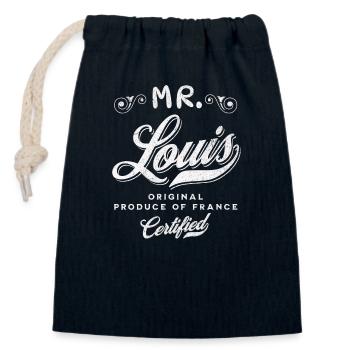 HERR LOUIS - Verschließbarer Geschenkbeutel aus Baumwolle (14x20cm) - Navy - Vorne