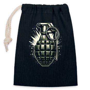 Detonate Design: Classic Grenade - Closable cotton gift bag (14x20cm) - navy - Front