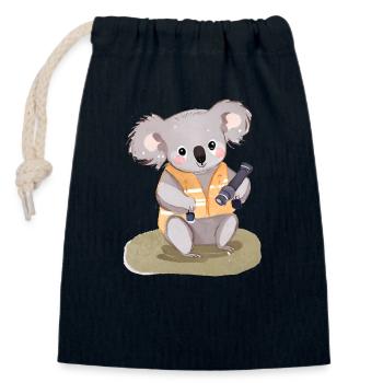 Adventurer Koala Finn - Closable cotton gift bag (14x20cm) - navy - Front