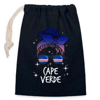Cape Verde - Closable cotton gift bag (14x20cm) - navy - Front