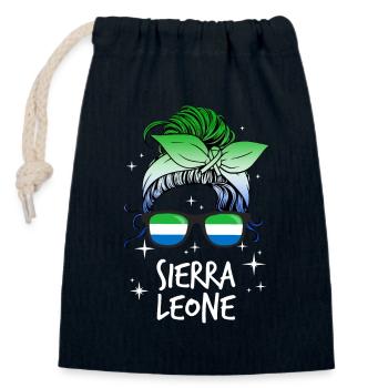 Sierra Leone - Verschließbarer Geschenkbeutel aus Baumwolle (14x20cm) - Navy - Vorne