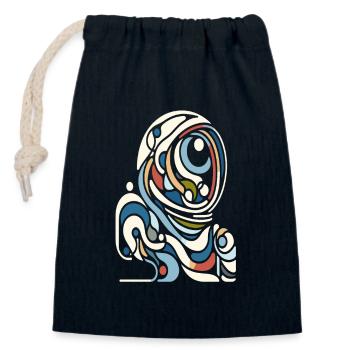 Farbenfroher Astro Style - Verschließbarer Geschenkbeutel aus Baumwolle (14x20cm) - Navy - Vorne