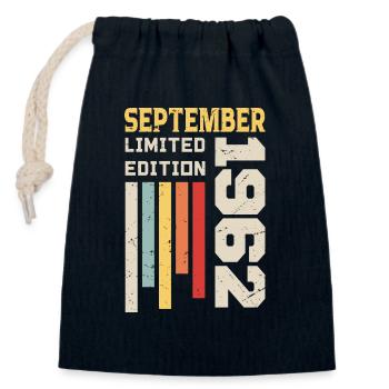 Septembre 1962 Cadeau anniversaire Septembre 1962 - Sac cadeau en coton avec cordon (14 x 20 cm) - bleu marine - Devant