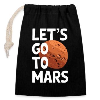Mars Planet Planeten Sonnensystem - Verschließbarer Geschenkbeutel aus Baumwolle (14x20cm) - Schwarz - Vorne