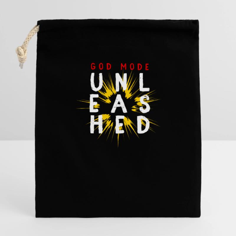 God mode unleashed Closable cotton gift bag (14x20cm)