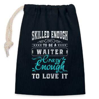 Serveuse spécialisée Service de pourboires - Sac cadeau en coton avec cordon (14 x 20 cm) - bleu marine - Devant
