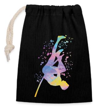 Pole Vaulter Kids Pole Vault - Closable cotton gift bag (14x20cm) - black - Front