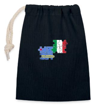 Aruba Italien Vintage Flagge Arubaner - Verschließbarer Geschenkbeutel aus Baumwolle (14x20cm) - Navy - Vorne