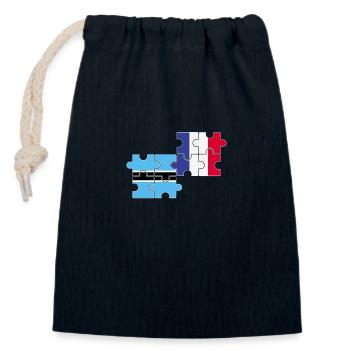 Botswana Frankreich Flagge Französisch Botsuaner - Verschließbarer Geschenkbeutel aus Baumwolle (14x20cm) - Navy - Vorne