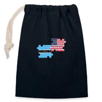 Botswana USA Flagge Amerikanisch Botsuanisch - Verschließbarer Geschenkbeutel aus Baumwolle (14x20cm) - Navy - Vorne