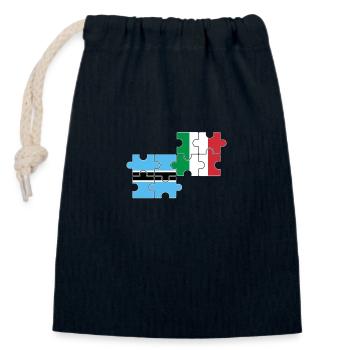 Botswana Italien Flagge Italienisch Botsuaner - Verschließbarer Geschenkbeutel aus Baumwolle (14x20cm) - Navy - Vorne