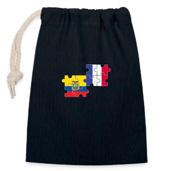 Ecuador Frankreich Flagge Franzose Ecuadorianer - Verschließbarer Geschenkbeutel aus Baumwolle (14x20cm) - Navy - Vorne