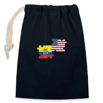Ecuador USA Flagge Amerikanischer Ecuadorianer - Verschließbarer Geschenkbeutel aus Baumwolle (14x20cm) - Navy - Vorne