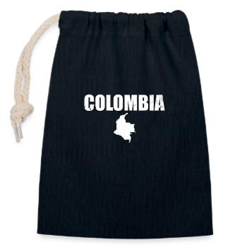 Colombia Vintage Karte Kolumbien Kolumbianer - Verschließbarer Geschenkbeutel aus Baumwolle (14x20cm) - Navy - Vorne