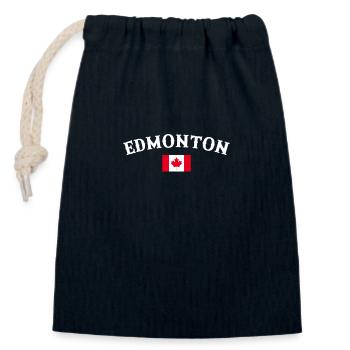 Edmonton, Canada, Drapeau canadien, Canadien - Sac cadeau en coton avec cordon (14 x 20 cm) - bleu marine - Devant